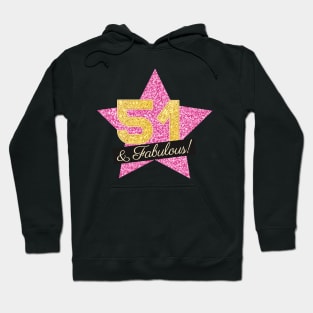 51st Birthday Gifts Women Fabulous - Pink Gold Hoodie